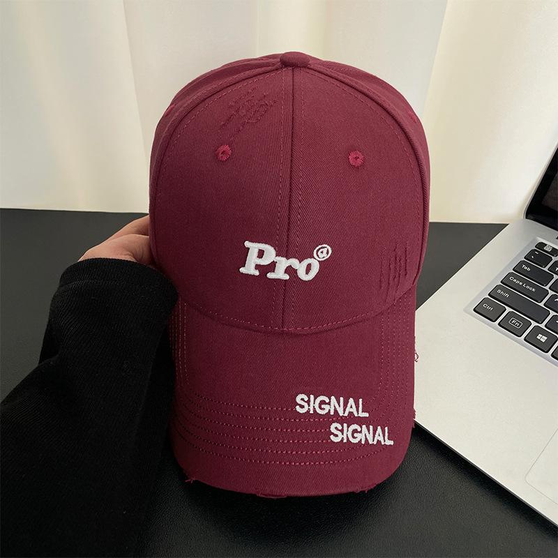 Wide-brimmed hard-top baseball cap for women, Korean style, versatile for all seasons, face-slimming duckbill cap for men, outdoor sports sun hat