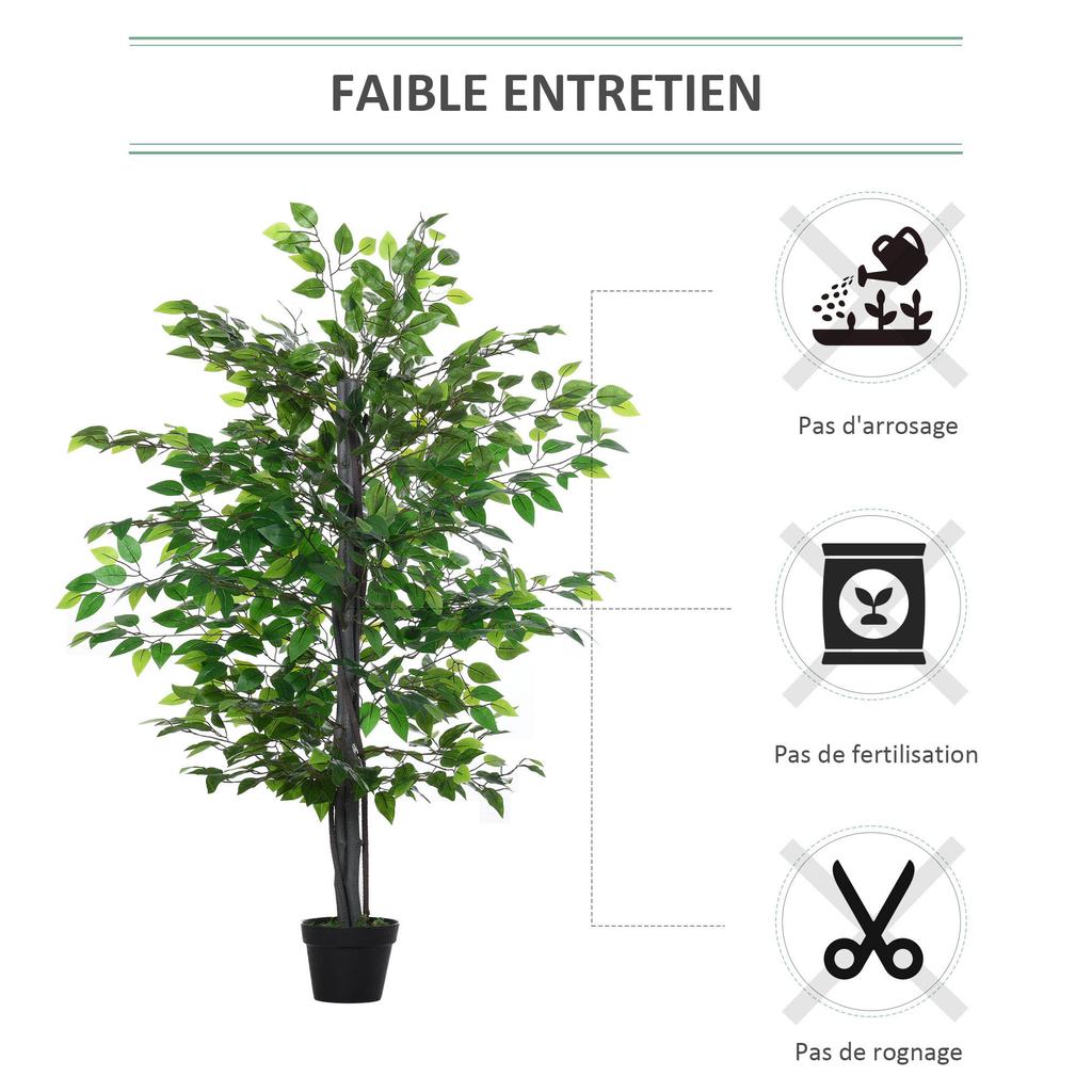 Artificial Ficus Tree, 1.45 m Tall, Trunk, Pot