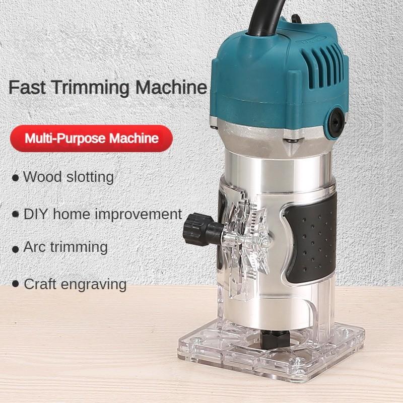 800W Small Portable Slotting Machine Handheld Woodworking Carving Power Tool High Power Electric Edge Trimmer