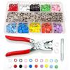 Colorful Five-Pronged No-Sew Snap Fasteners Set with Male-Female Buckles & Installation Tool