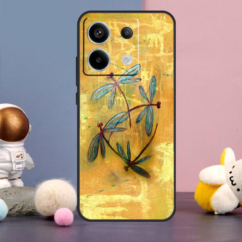 Чехол Стрекоза для Xiaomi Redmi Note 13 12 11 9 10 Pro 12S 11S 10S 9S Redmi 13 12 10C 12C 13C