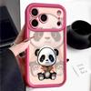 Black Coat Panda Pattern Case For iPhone 17 Pro Max Funda Shockproof Bumper Cover For iPhone 16 Pro Max 15 14 13 12 11 Air 16E