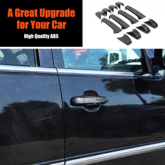 ABS Carbon Fiber Exterior Outside Door Handle Cover For Cadillac Escalade 07-14