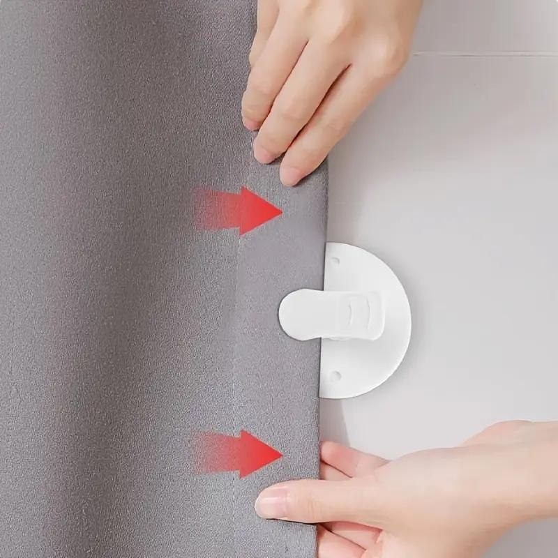 1/2шт зажимы для душевой занавески ветрозащитный самоклеящийся зажим для душевой занавески пряжка для туалетной занавески кольца для штор держатель зажима аксессуары для ванной комнаты