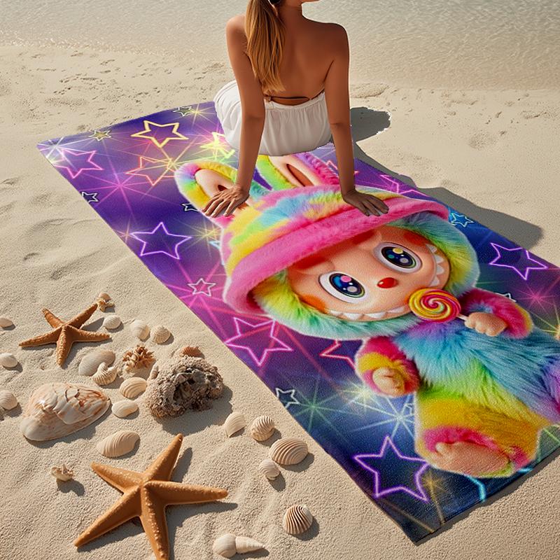 Fantasy Labu-bu Unicorn Journey Beach Towel, Super Soft Microfiber, Gift for Her/Him, Birthday, for Pool, Beach, Travel, Home Decor Fan gifts