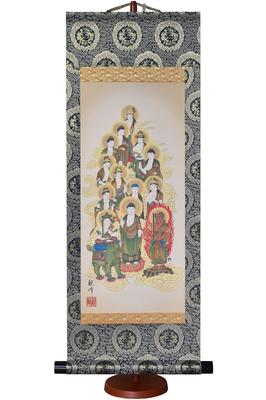 Подвесной свиток Hare no Machi Gallery 13 Будд Ямамура Канпо Мини подвесной свиток с декоративной подставкой 75 см (Большой размер)