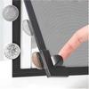 (50x80cm)Adjustable DIY Magnetic Window Screen with Black Frame Fiberglass Mesh52 Sizes Less