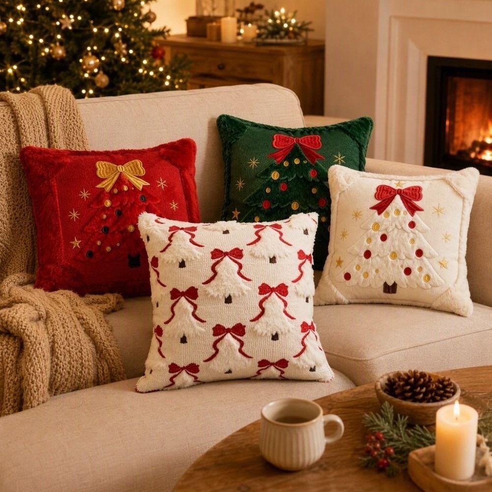 Santa Claus Throw Cushion Case Christmas Tree Xmas Tree Pillowslip Living Room Sofa