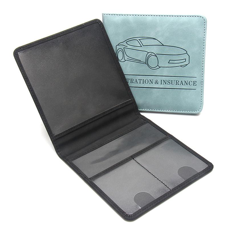 Car Insurance Information File Protection Case Folder PU Leather Short Motorcycle Driving License Protection Case Storage Bag