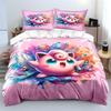 Покемон Джиглипафф 3 предмета Постельный набор Наволочка Взрослое покрывало для кровати Спальный комплект Пододеяльник Комплект Пододеяльник Домашнее украшение Покрывало