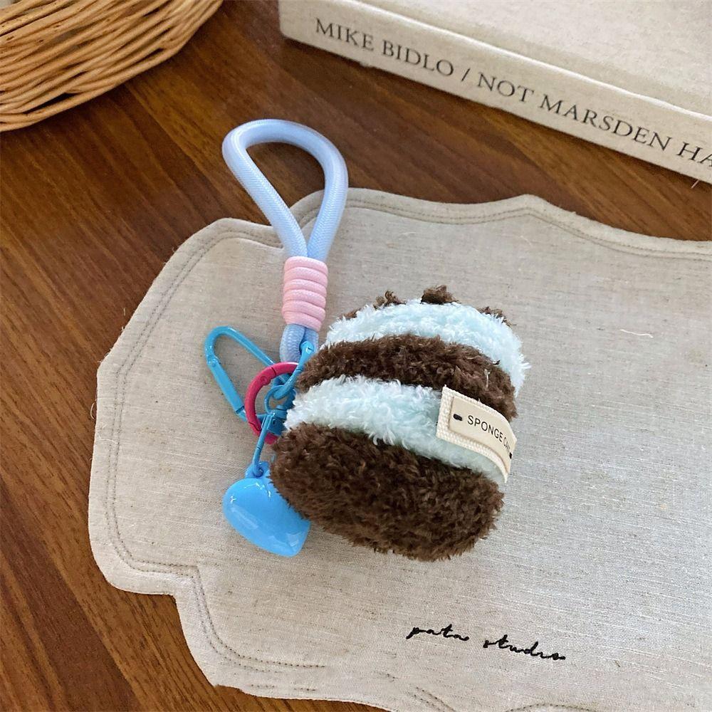 Burger Funny Simulation Food Keychain Sandwich Bag Keyring Soft Cake Plush Pendant  Boys/Girls