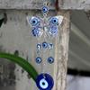 Energy Rear View Mirror Glass Decoration Car Pendant Hanging Ornament Navy Blue Butterfly Evil Eye