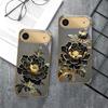 Черно-золотой цветок пиона для iPhone 17 Pro Max 16 17 Pro 15 Pro 14 13 Plus 12 Mini 11 Pro Max XR 16E 17 Air Золотой стеклянный чехол для телефона