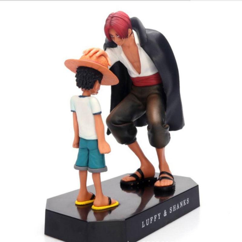 Цельная фигурка Луффи и Шанкса 18см