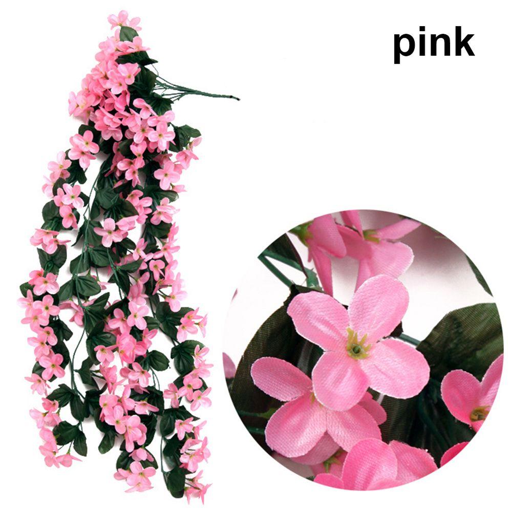 Home Decor Garland Vine Artificial Flower Silk Violet Rattan Garden Wall Hanging Plant