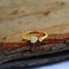 Cubic Zirconia Yellow Gold Plated Heart Ring 100% 925 Sterling Silver Women Jewelry