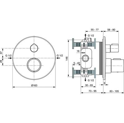 Смеситель Ideal Standard Ceratherm T100 Никель Шлифованный (A5813GN)