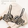 Sexy leopard print small breasts gather underwear women's no steel ring upper support not empty cup anti-sagging adjustment close breast bra cover