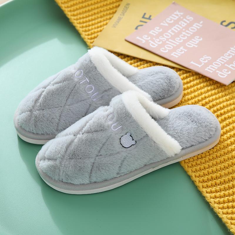 Хлопковые тапочки мужские зимние домашние теплые нескользящие износостойкие мягкие тапочки для пары волос женские осенне-зимние