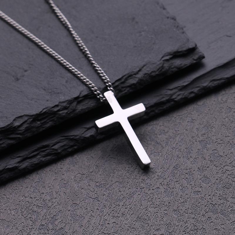 Unisex Trendy Cross Necklace – Simple, Cool Alloy Pendant Jewelry