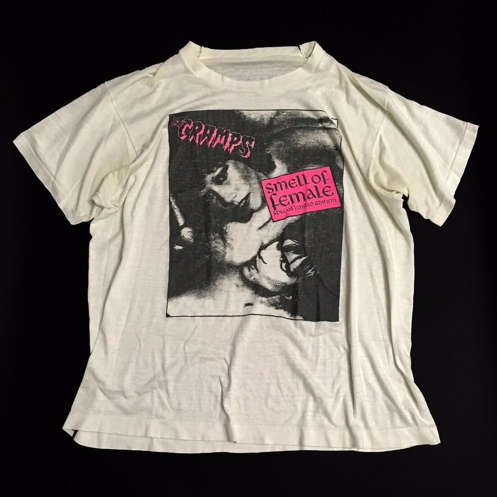 ВИНТАЖНАЯ 80-х THE CRAMPS ЗАПАХ ЖЕНЩИНЫ ФУТБОЛКА РОК-ГРУППА МУЗЫКА ТИШКА Унисекс Футболка