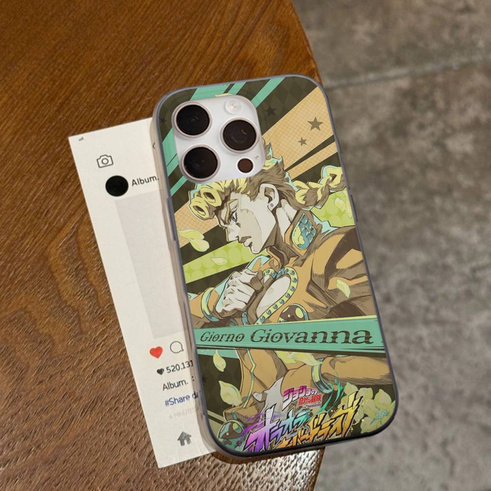 Anime Jojo Bizarre Adventure For IPhone 17 16 15 11 12 13 14 Pro Max Plus Pro Corrugated Translucent Back Phone Cover