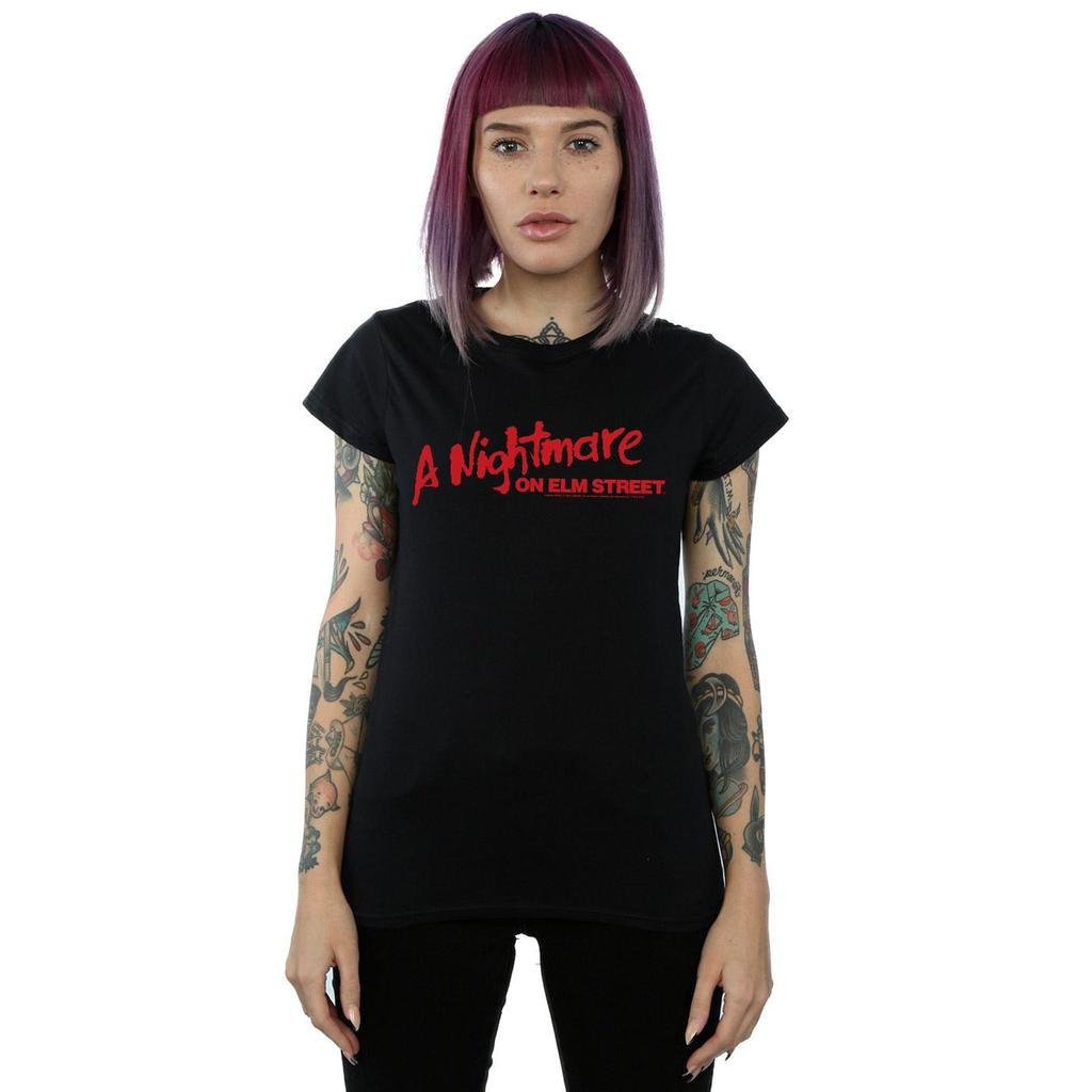 A Nightmare On Elm Street Womens/Ladies Red Logo Cotton T-Shirt