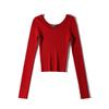 Za Export New Arrival Women's Clothing ZR Fashion Style Fashion High Waist Short Tight Double Round Neck Multi-Color Long Sleeves Knitwear