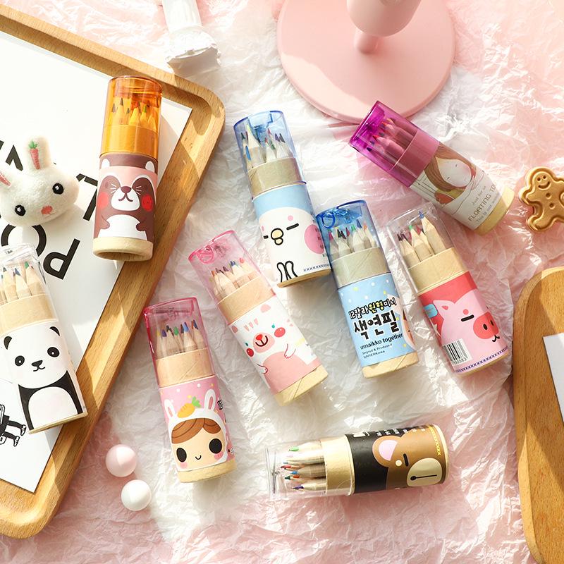 Мини-набор карандашей из 12 цветов для детей - Милый, маленький и идеально подходит для раскрашивания и рисования