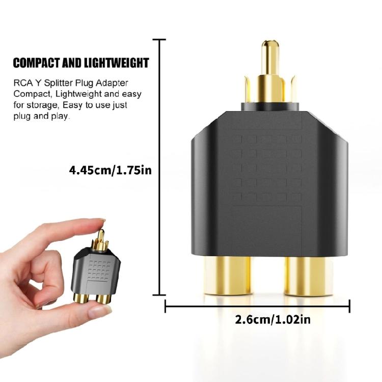 Разветвители RCA, упаковка из 6 штук, 1 штекер на 2 гнезда, адаптеры-разветвители для звукового и видеооборудования