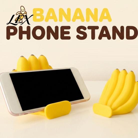 Sturdy Mobile Device Display Holder Cute Banana Phone Stand, Fun Desktop Holder, 3D Printed Creative Desk Ornament, Stress Relief Gift for Home Office
