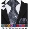 Мужские галстуки 100 шелковых галстуков с узором пейсли, носовой платок, классический черный, красный, синий галстук
