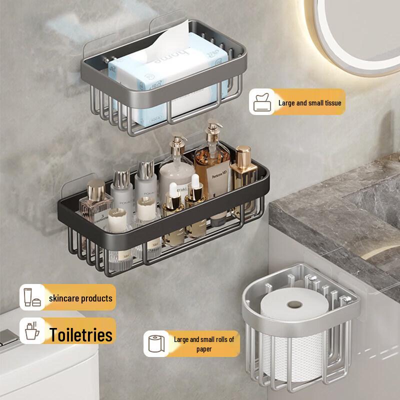 LIEI Wall-Mounted Toilet Paper Holder with Storage Shelf