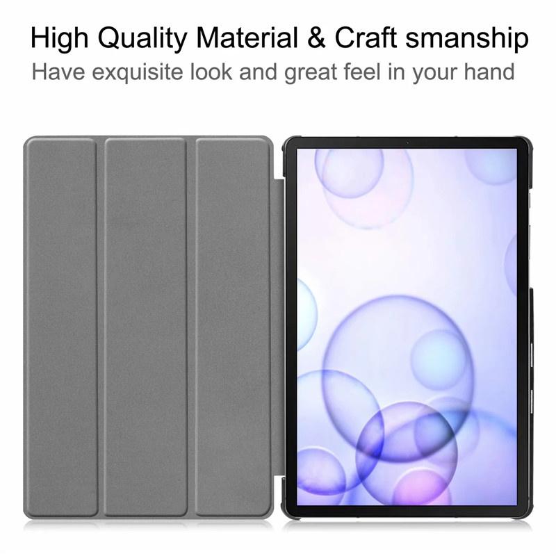 Funda for Samsung Tab S6 Case 10.5 Inch Trifold Magnetic PU Leather Hard Stand Smart Cover for Galaxy Tab S6 SM T860 T865 Case