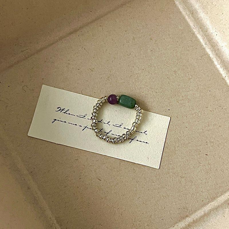 Цветное хрустальное кольцо с бисером, нишевый дизайн, чувство высокого класса, кольцо на палец, темперамент легкой роскоши, универсальные кольца-аксессуары