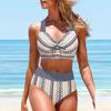 Женский купальник с подвесным вырезом, серая корона, принт кешью, бикини, купальник-танкини