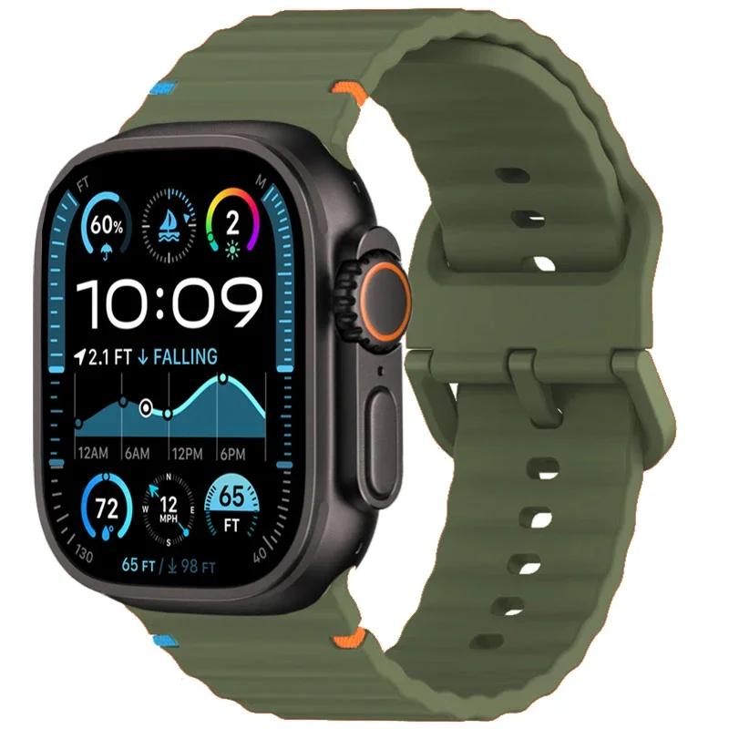 Спортивный силиконовый ремешок, совместимый с Apple Watch Series 11 46мм 42мм Ultra 3/2/1 49мм 45мм 40мм 41мм 44мм 38мм Series 10 9 8 7 6