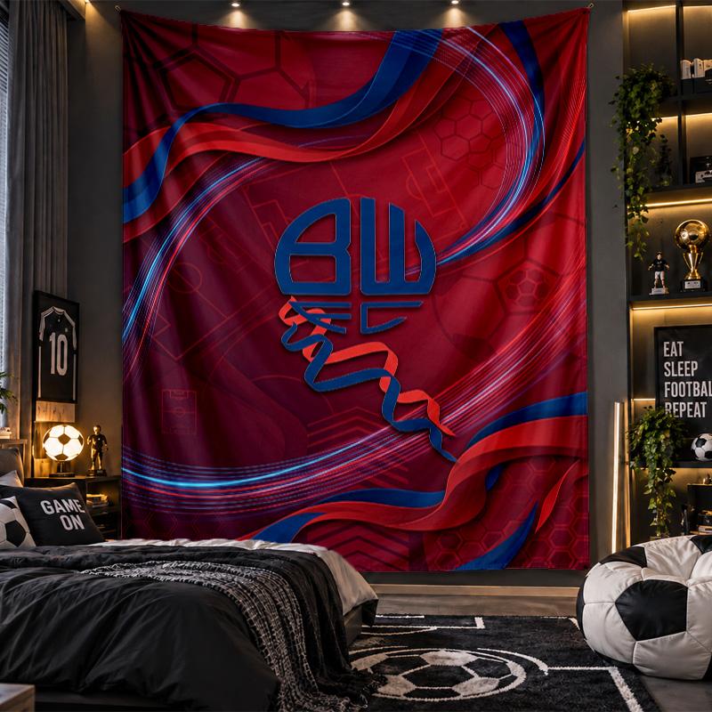 Wall Hanging Tapestry Bolton Wanderers FC Print Cloth for Living Room Bedroom Home Decor