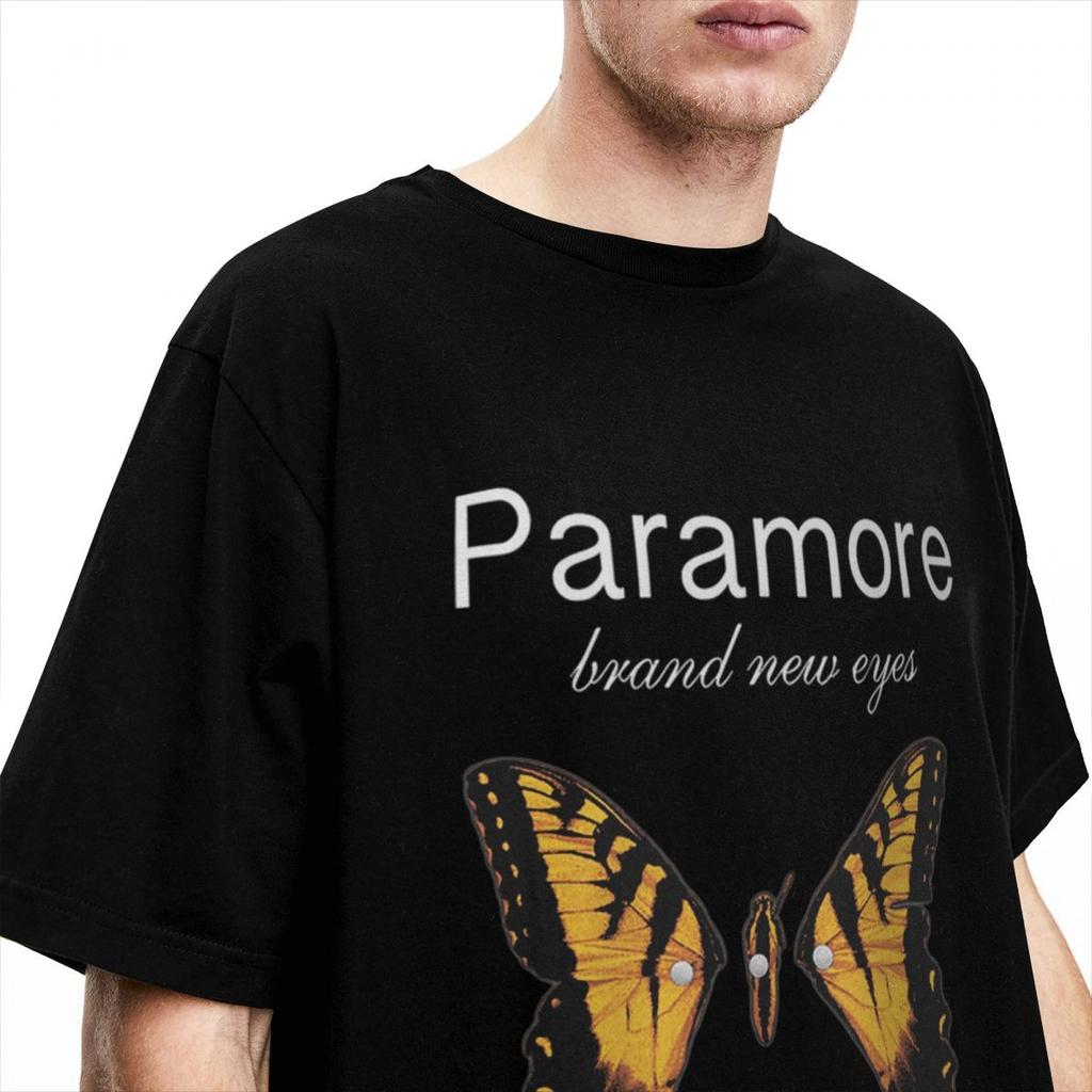 Мужские Женские Футболки Paramore с Логотипом Бабочки Винтажные Хлопковые Футболки Футболки Одежда с Принтом