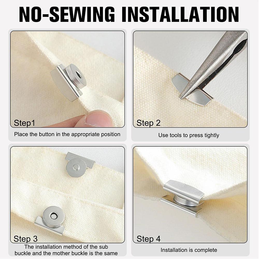 10 пар кнопок-застежек, металлические бесшовные магнитные застежки-клипсы для сумок-тоут, одежды