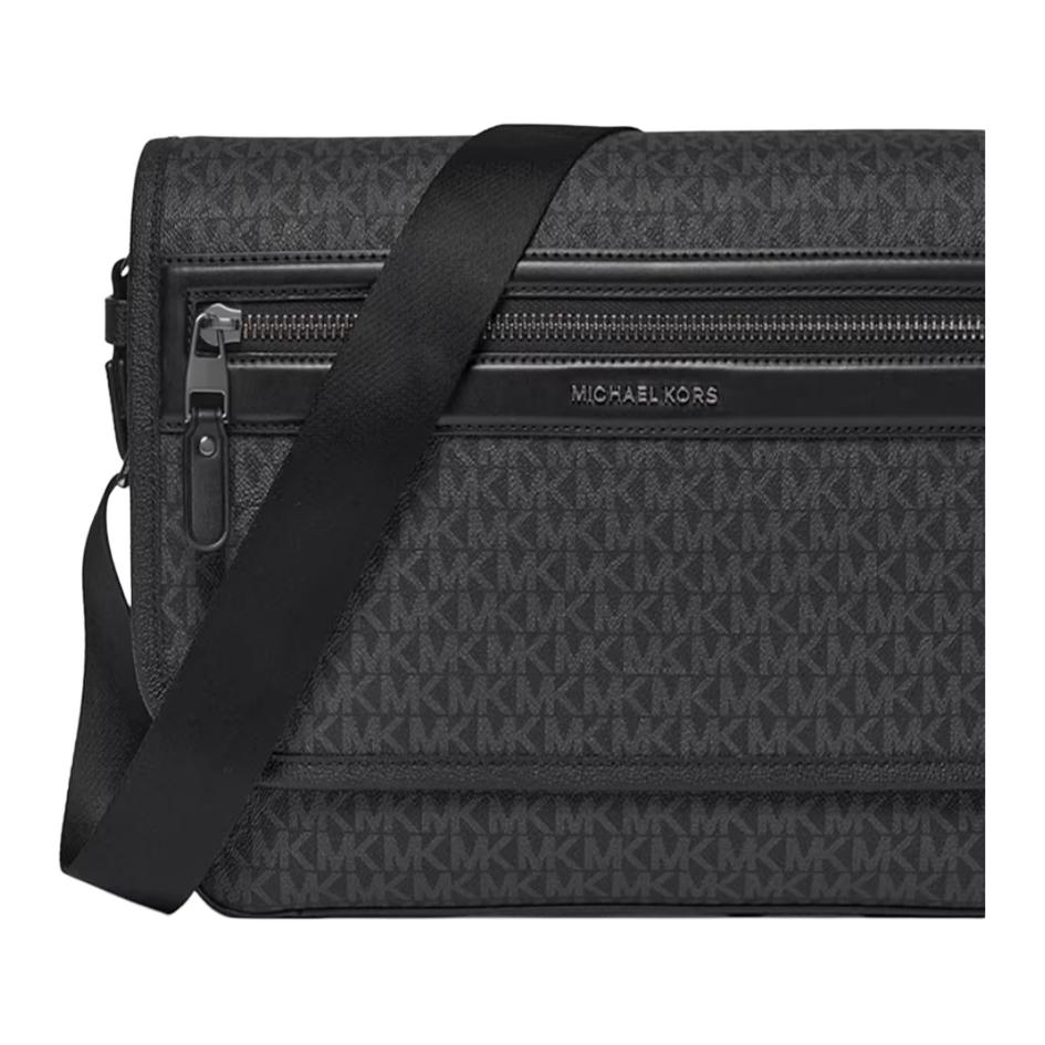 Michael Kors Jet Set Flap Closure Faux Leather Crossbody Bag Men bags Black 33S6LJSM9B-BACK