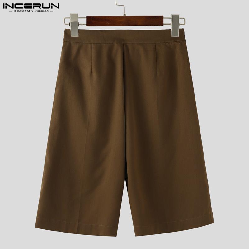 INCERUN Мужские костюмы из двух частей, большие размеры, блейзер с длинным рукавом, комплекты с брюками капри