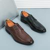 Fashion New Men's Leather Shoes High Quality Casual Oxfords Business Work Shoes Black Brown Lace-up Comfortable Party Wedding Man Shoes