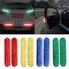 4Pcs Sign Red Alarm Decal Car Reflective Strips Door Sticker Safety Mark Warning Tape