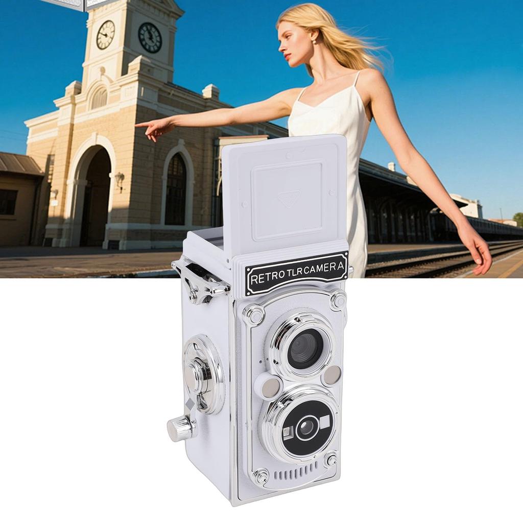 Sxhlseller Цифровая камера Ретро Винтажный стиль TLR, 64 МП Автофокус 1080P FHD, Мини Портативная Point and Shoot с Рукояткой, Камера для Путешествий для Ежедневной Съемки