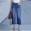 Loose Wide Leg Straight Jeans Washed Denim Nine Points Pants for Women Comfortable Fit 2025 Spring New Style Independent Female Jean