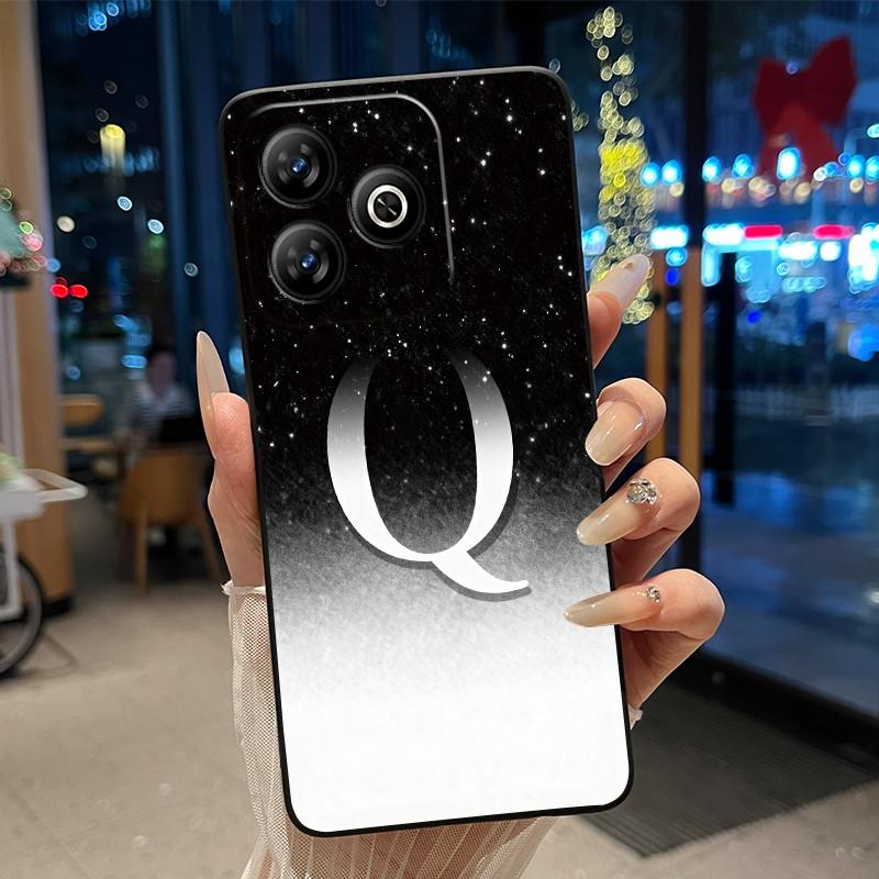 Модный чехол с буквой и цветком для пары на ZTE Blade V60 4G/Axon 60 4G/Nubia V60, мягкий силиконовый черный чехол, защитный от царапин корпус
