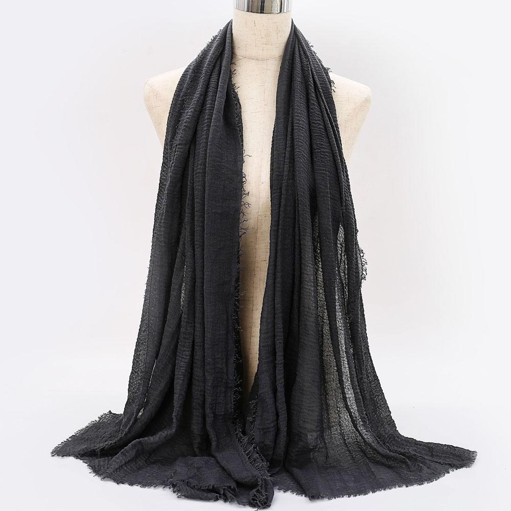 Big Size Crinkle Cotton Hijab Scarf Women Turban Muslim Shawl Plain Bandana Breathable Women's Shawls Foulard Hijab Hood Ramadan
