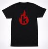 The Killers Flame Logo T-Shirt Red Black Indie Alternative Rock Band Tee