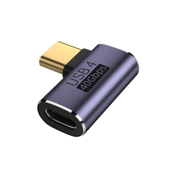 Угловой адаптер Type-C на Type-C 40 Гбит/с USB 4.0 100 Вт 5 А Преобразователь USB C Male на USB C Female для ноутбука, аксессуары для телефона